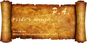 Pilát Arnold névjegykártya
