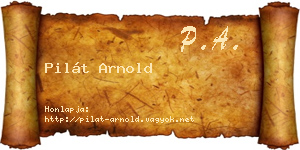 Pilát Arnold névjegykártya